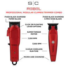 Load image into Gallery viewer, StyleCraft Rebel Clipper and Trimmer Combo Red