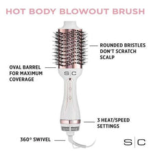 Load image into Gallery viewer, HOT BODY - IONIC 2-IN-1 BLOWOUT OVAL HOT AIR BRUSH HAIR DRYER VOLUMIZER
