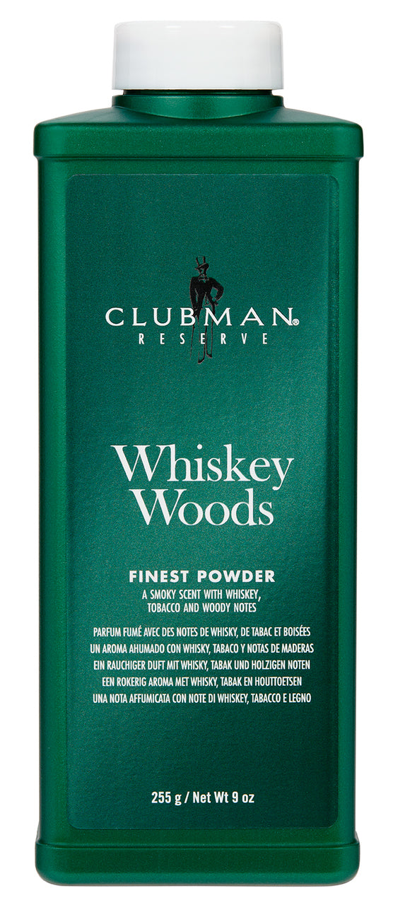 Clubman Pinaud Reserve Whiskey Woods Finest Talcum Powder